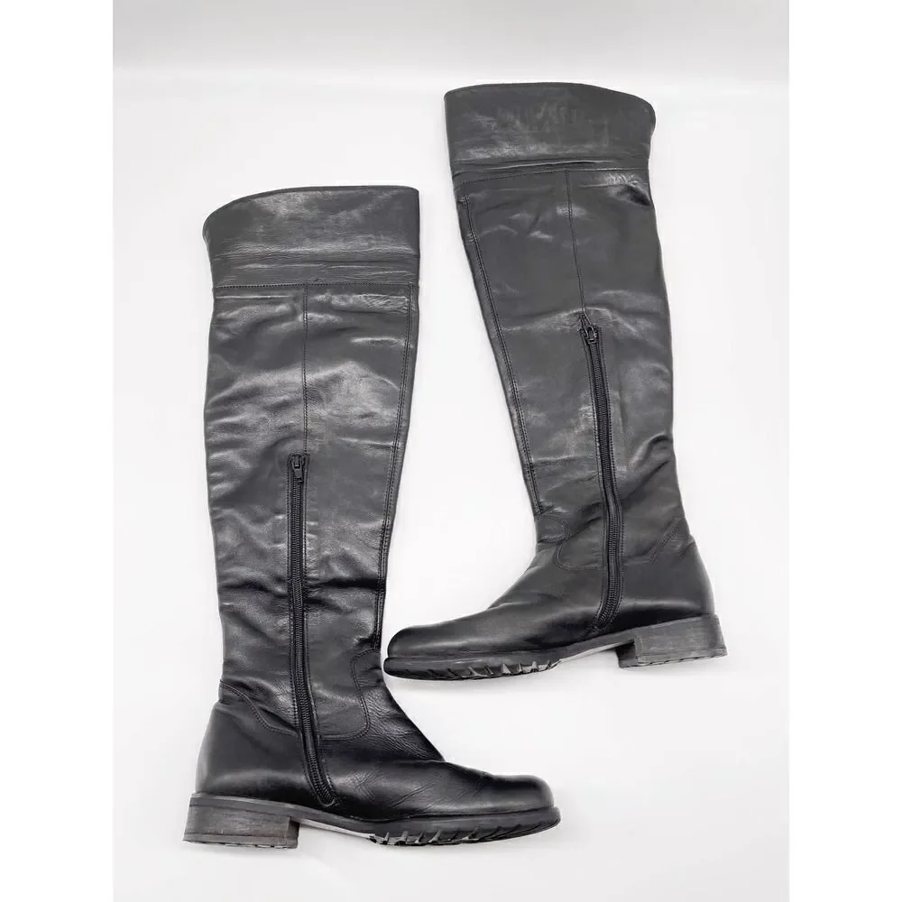 GABOR Black Leather High Boots